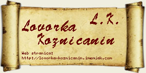 Lovorka Kozničanin vizit kartica